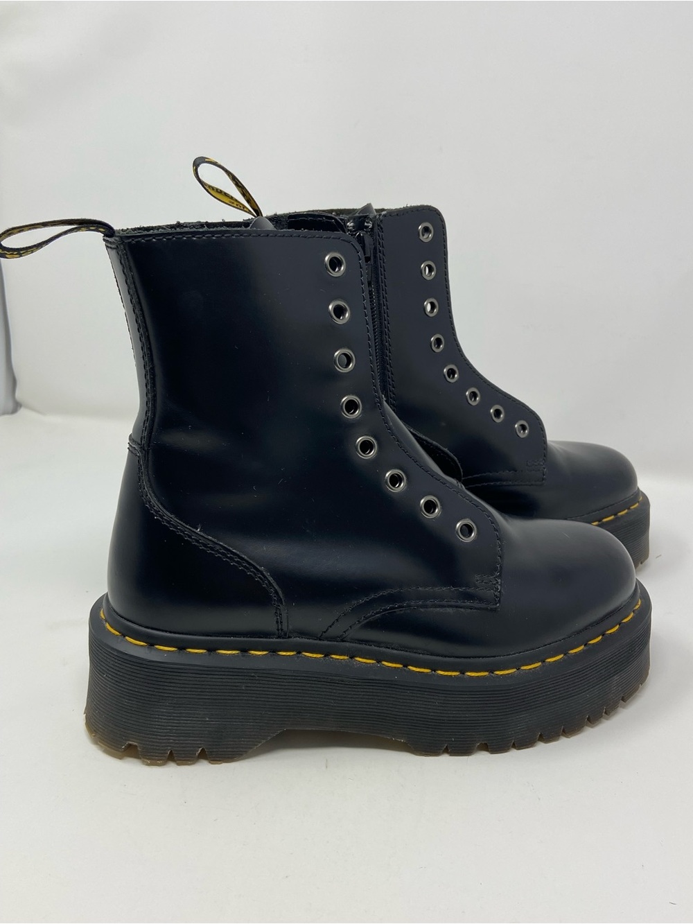 Doc Dr Marten Air Wair Jadon Black Leather Platform Boots  Men 6 /Women’s 7 NICE - Picture 6 of 16